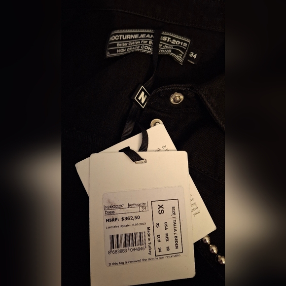 Elegant Black Studded BLACK Jean Dress - Picture 9 of 9